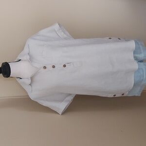 Le Paris Petit Women's Beige/Taupe Linen Blouse